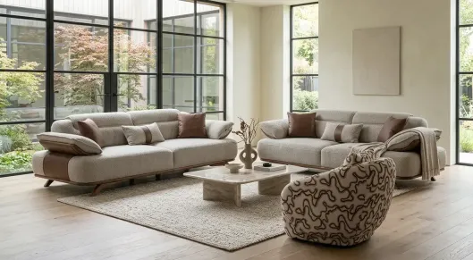 Product img 1, Lotus Ahşap Ayaklı Yataklı Koltuk Takımı